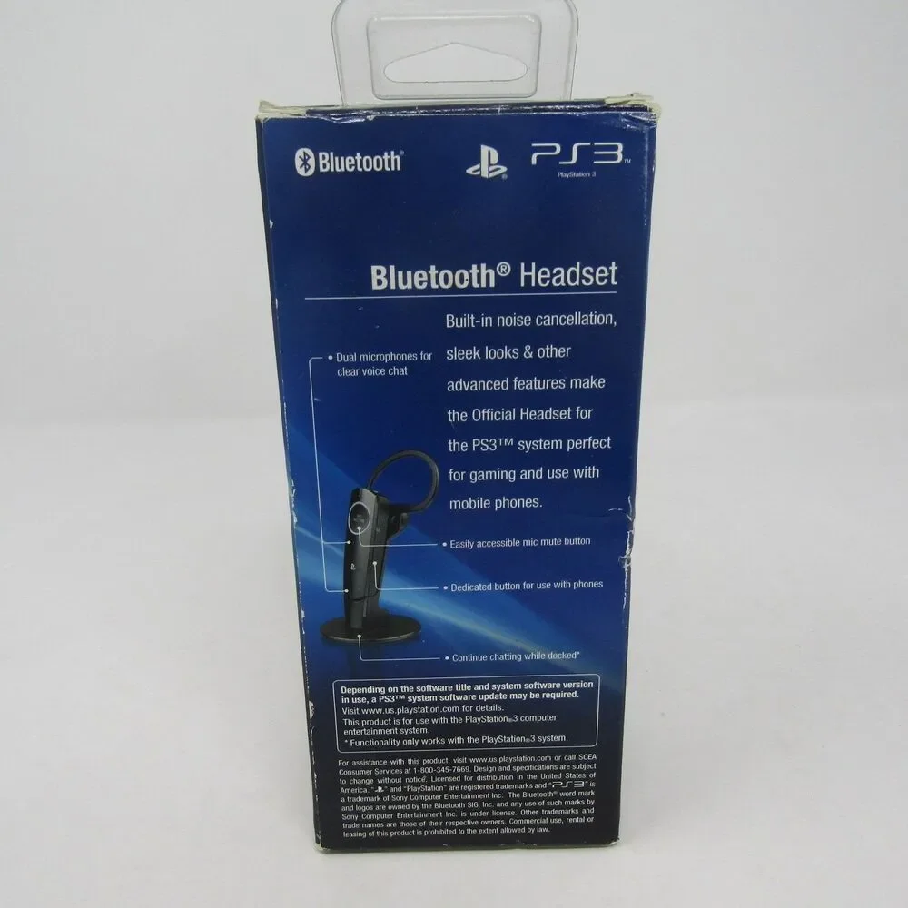 Official Sony PlayStation 3 PS3 Bluetooth Headset Charcoal Black